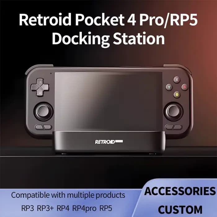 Station d'accueil Retroid Pocket 5 pour Retroid Pocket 4 Pro / RP5 / Retroid Pocket Mini Console de jeu, accessoires personnalisés