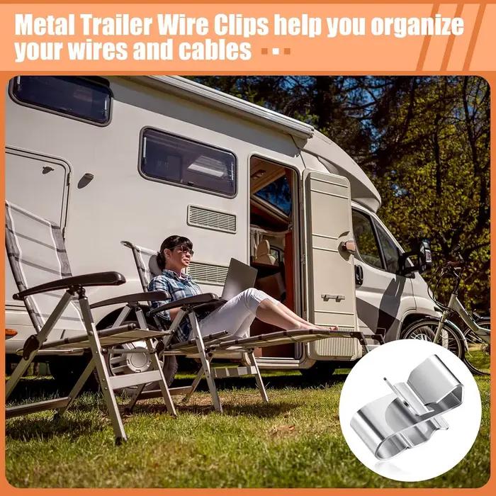 Clip de fixation pour panneau solaire, 50 pièces, pour câbles en acier inoxydable de 2x6mm, gestion des fils de module PV pour applications solaires, remorque, bateau