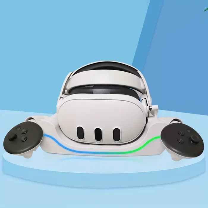 Station de chargement pour Meta Quest 3, accessoires pour casque VR, support mural et de bureau, Station de chargement avec indicateur LED
