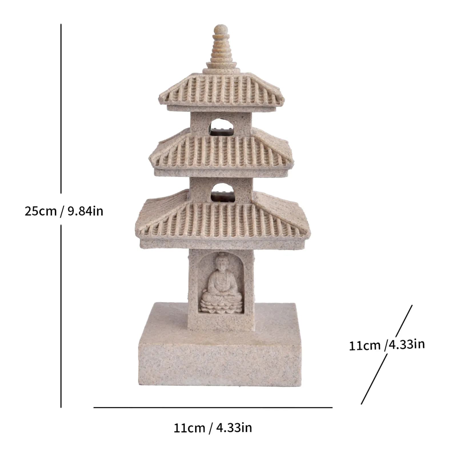 Lanterne solaire pagode, statue de jardin, lampe japonaise d'inspiration zen pour l'aménagement pays