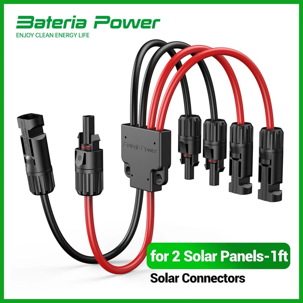 Connecteurs solaires Câble de dérivation en Y 30A, adaptateur parallèle de câble solaire Connecteurs