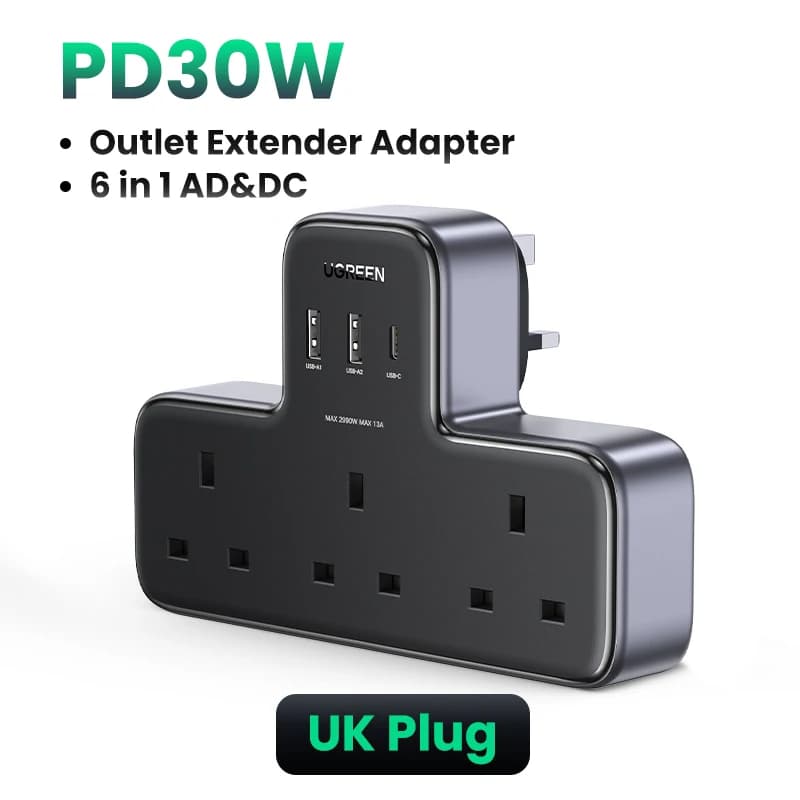 UGREEN 65W GaN chargeur Station de charge de bureau USB C multiprise chargeur rapide pour ordinateur