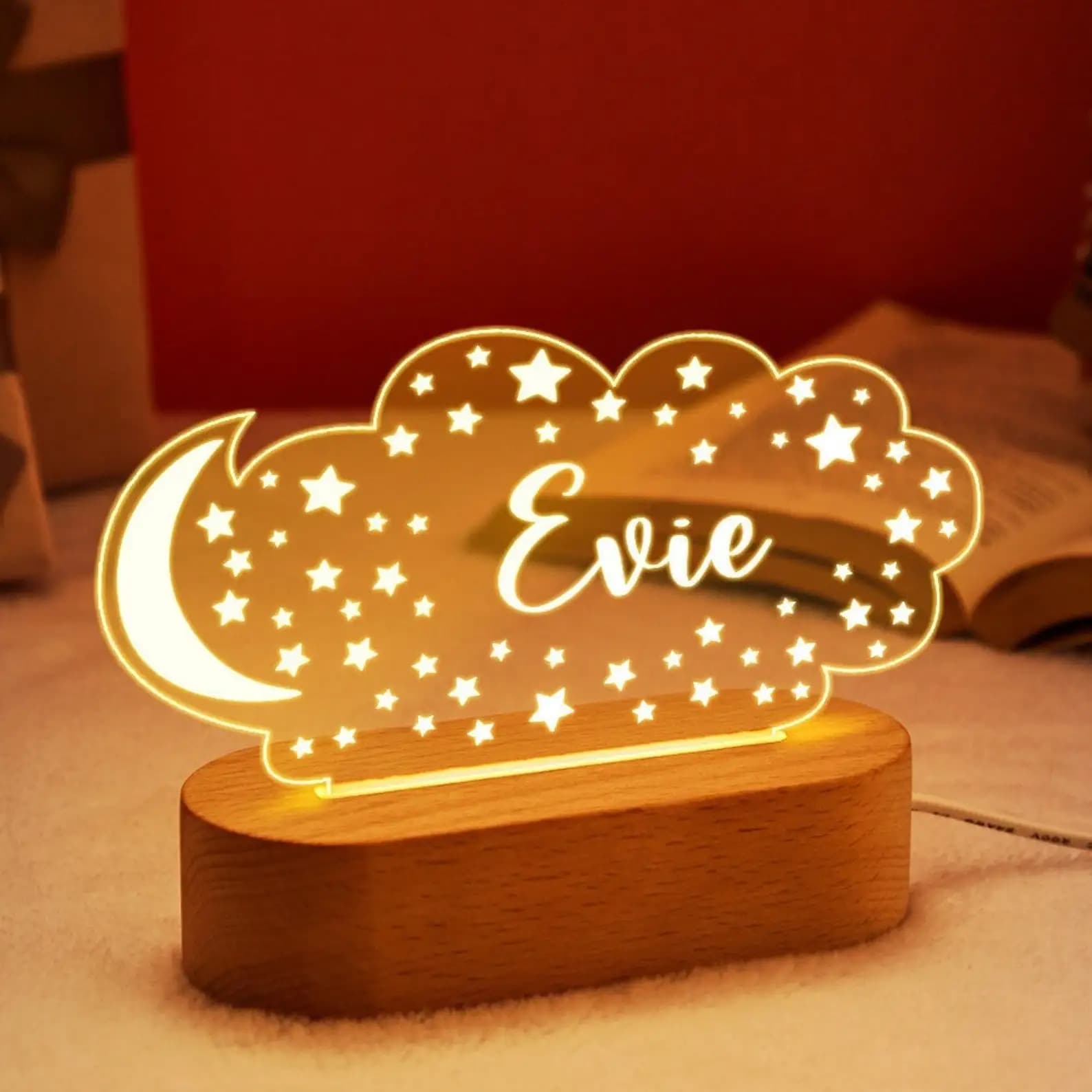 Bébé enfants USB veilleuse personnalisé enfants nom lampe personnalisé pépinière nouveau-né chambre 