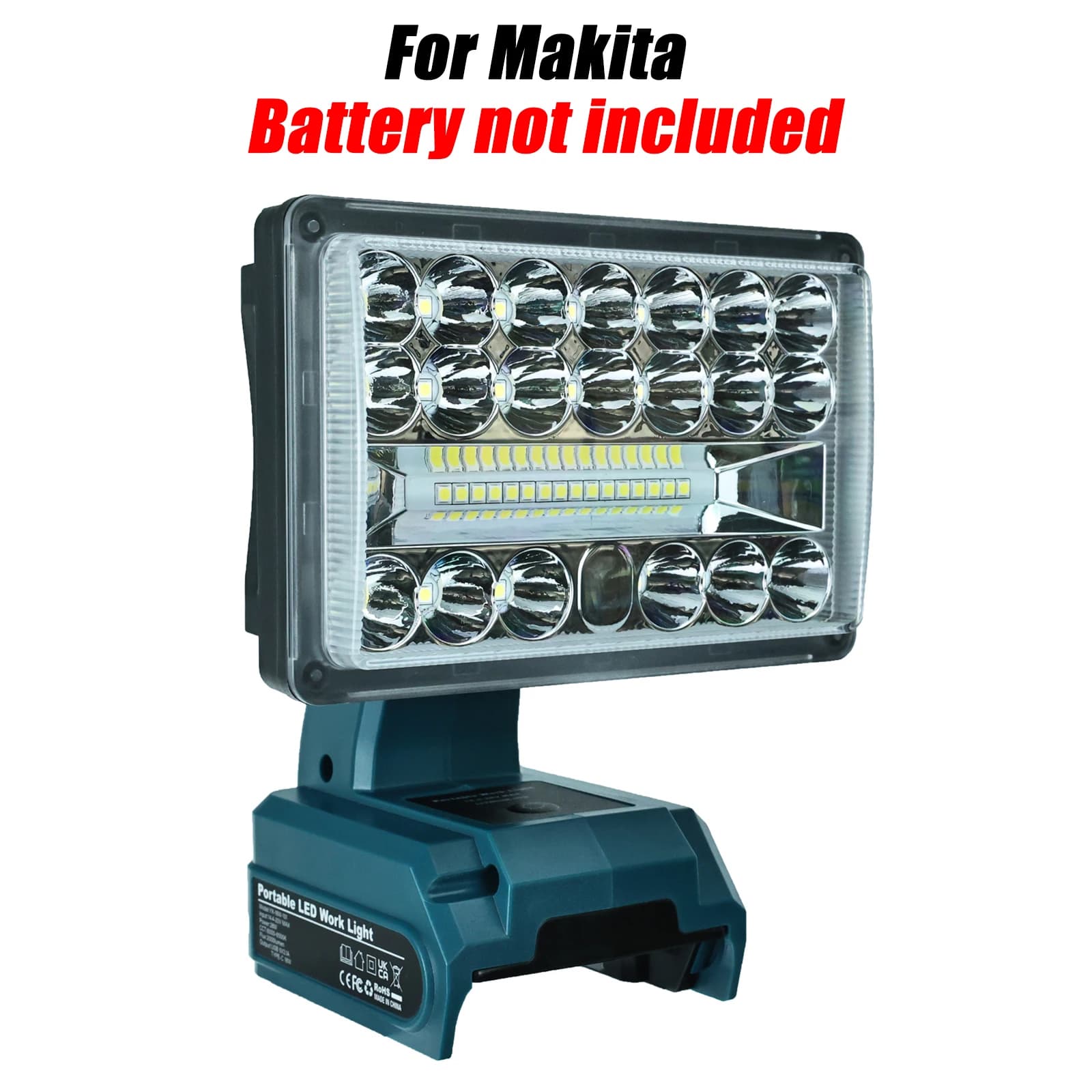 Lampe de travail LED 28W 2000LM pour Makita, batterie Li-ion 14.4-20V, lampe de poche, éclairage d'u