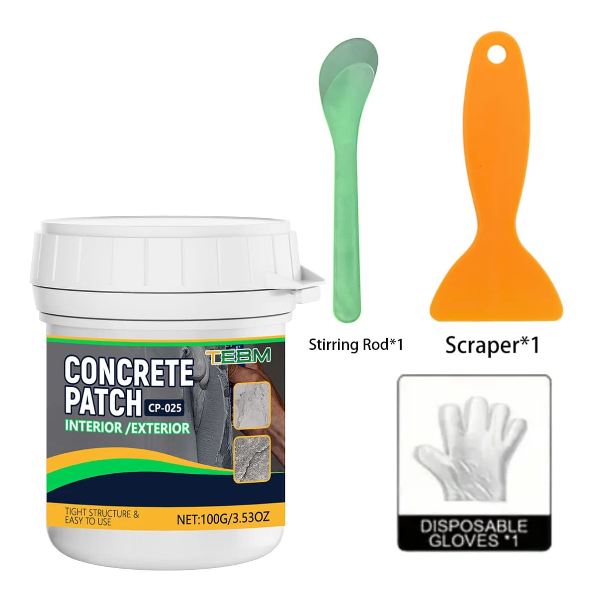 Pâte de réparation pour ciment 100G/300G/500G - Mastic imperméable pour fissures murales, usage dome