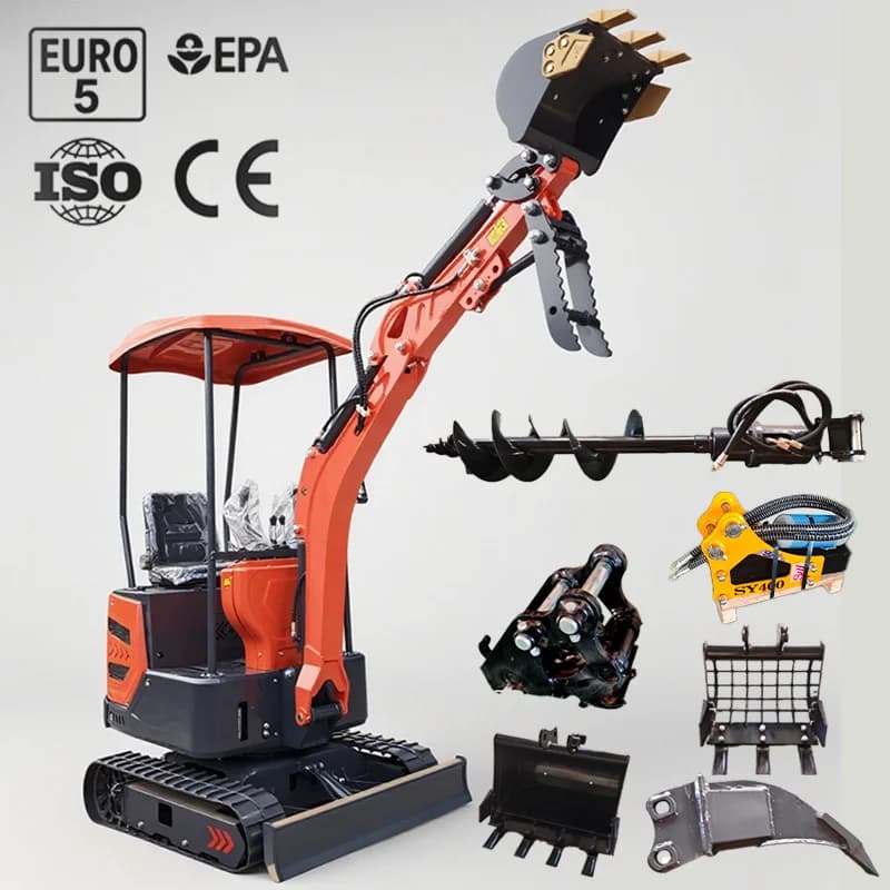 [Top Pick] Mini pelle 1,5 tonne Kubota moteur Diesel pelle sur chenilles pour usage agricole creuser