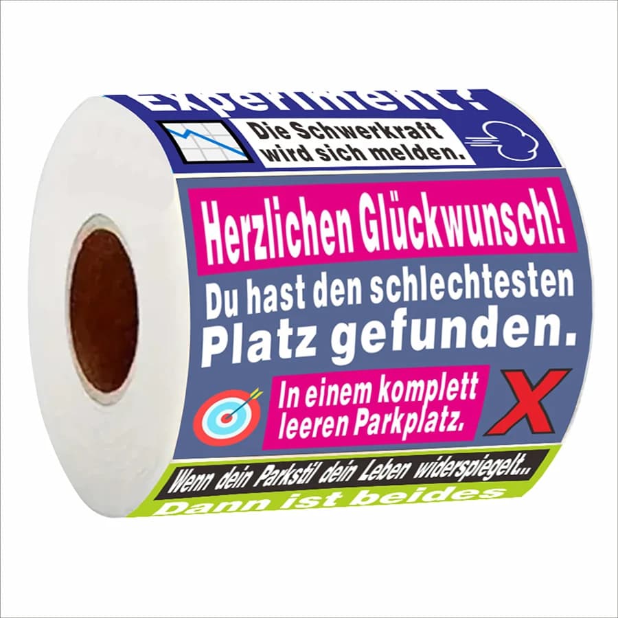 Autocollants de stationnement allemands amusants, 150 pièces, boucle de 5 modèles, finition mate, ét