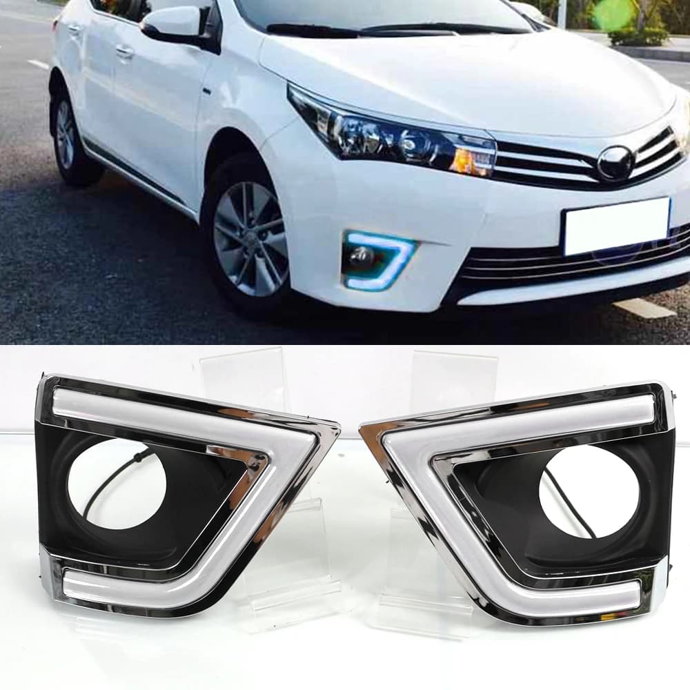 Couvercle de phare antibrouillard avec clignotant LED DRL pour voiture, pour Toyota Corolla Altis 20