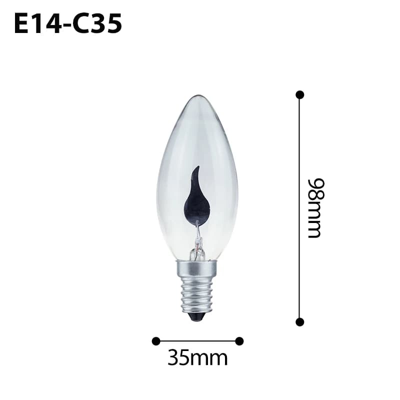 Ampoule LED bougie flamme scintillante E14 E27 Edison émulation feu éclairage Vintage 3W AC220V queu