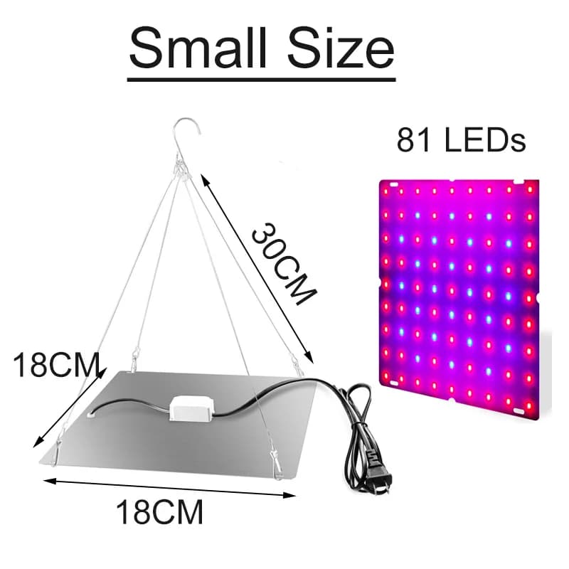Lampe de culture LED pour plantes, 81/169 perles, spectre complet, hydroponique, pour plantes, phyto