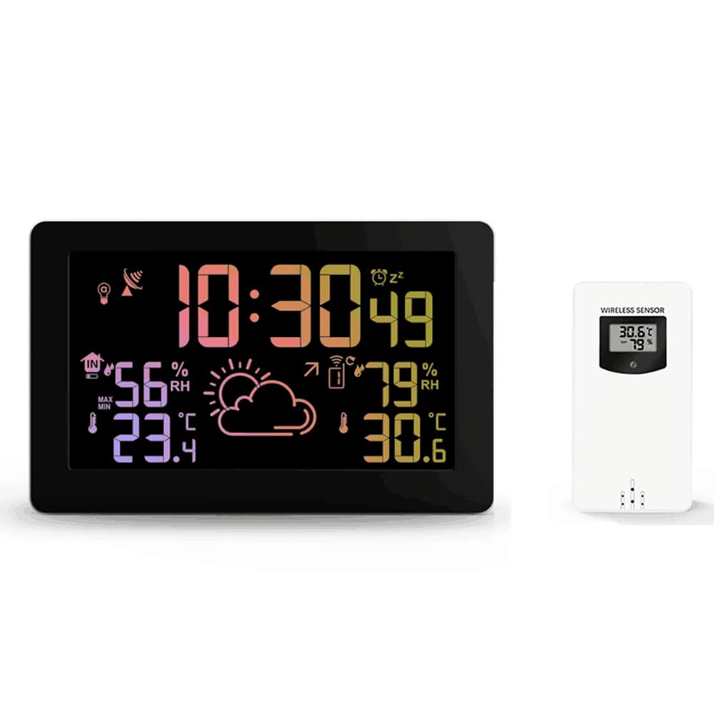Station météo sans fil FABISENSE 3378A NO RCC, capteur de température et d'humidité, écran LCD color