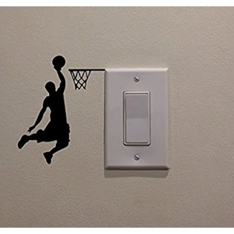 Autocollant mural Dunk de joueur de basket-ball de dessin animé, pour la maison, décoratif en vinyle