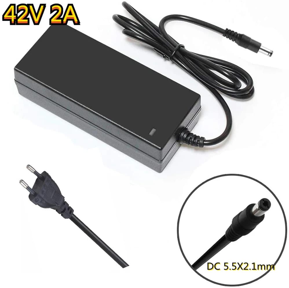 Chargeur de batterie au Lithium intelligent DC42V 2A, 5.5x2.1mm DC pour 36V 10s 8AH 10AH 12AH 20AH, 