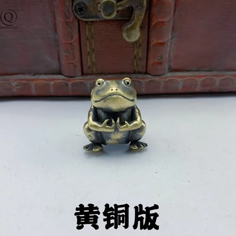 Sculpture de grenouille en laiton, corde de parapluie, perles, bricolage, accessoire de couteau, por