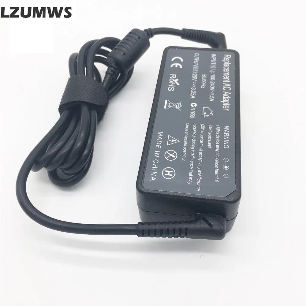 Chargeur pour ordinateur portable, 20V, 3,25 a, 65W, 4.0x1.7MM, pour adaptateur Lenovo IdeaPad 310 3
