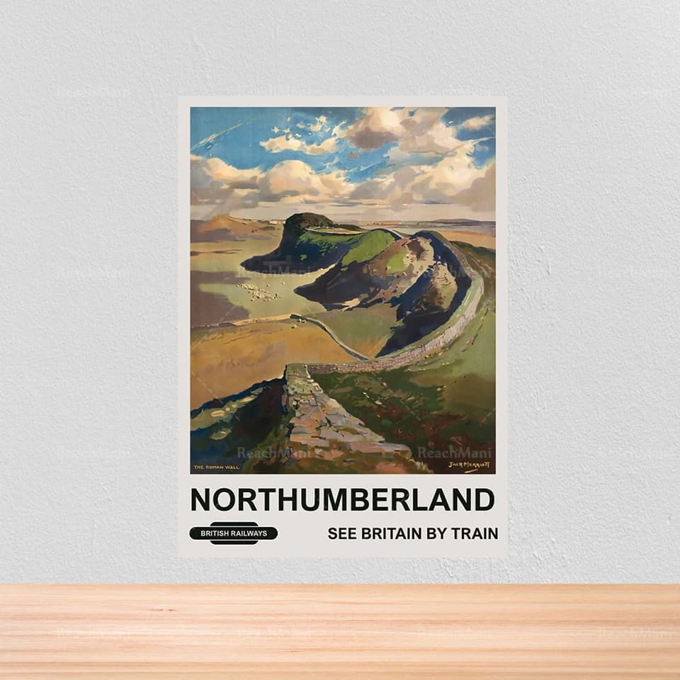 Affiche de voyage britannique Vintage, affiche d'attraction touristique