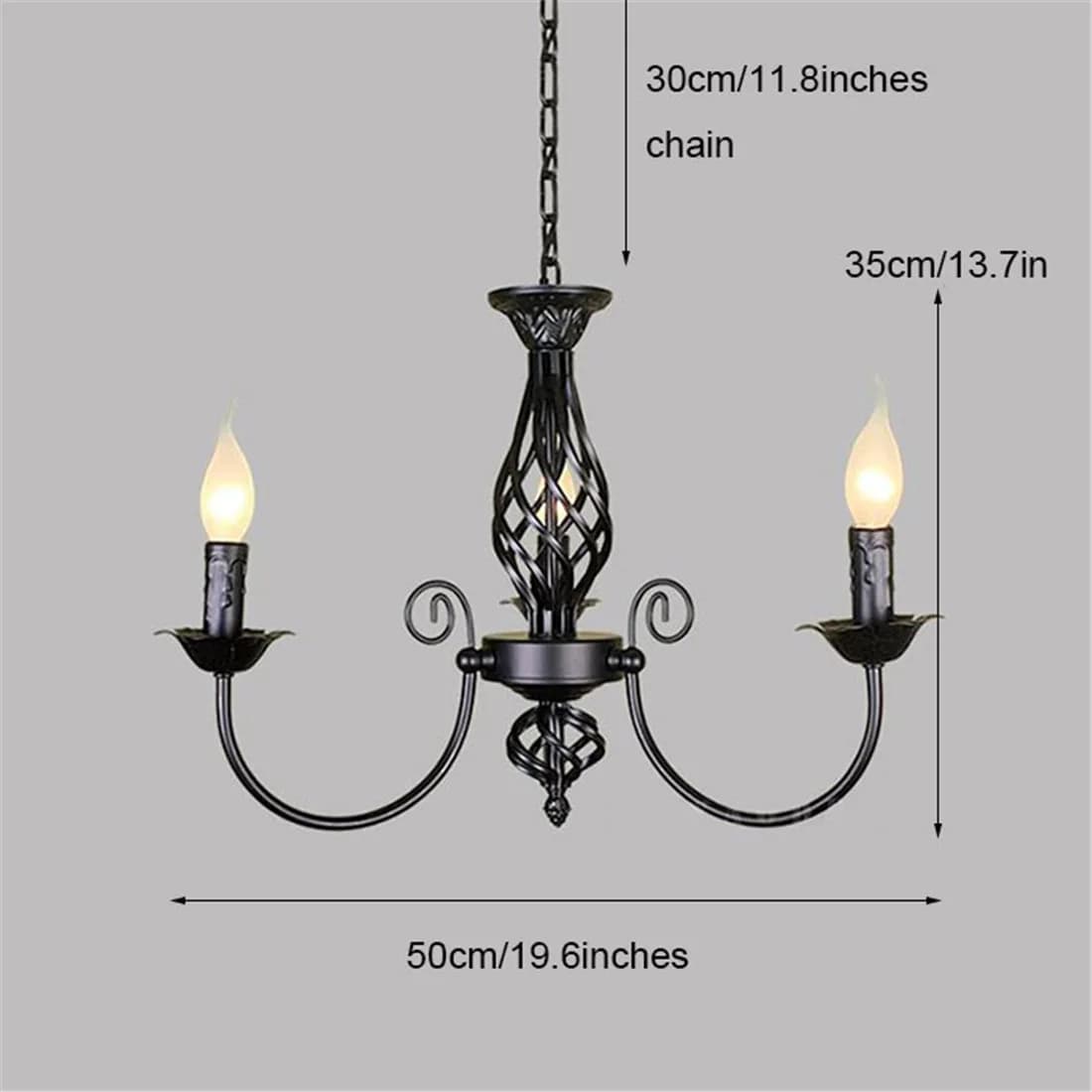 Lampe led suspendue Vintage E14 style ferme noire, luminaire décoratif d'intérieur, idéal pour une s