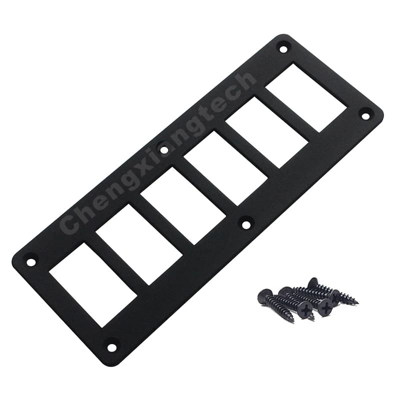Panneau de montage pour interrupteurs à bascule en aluminium 6 modules, compatible avec les interrup