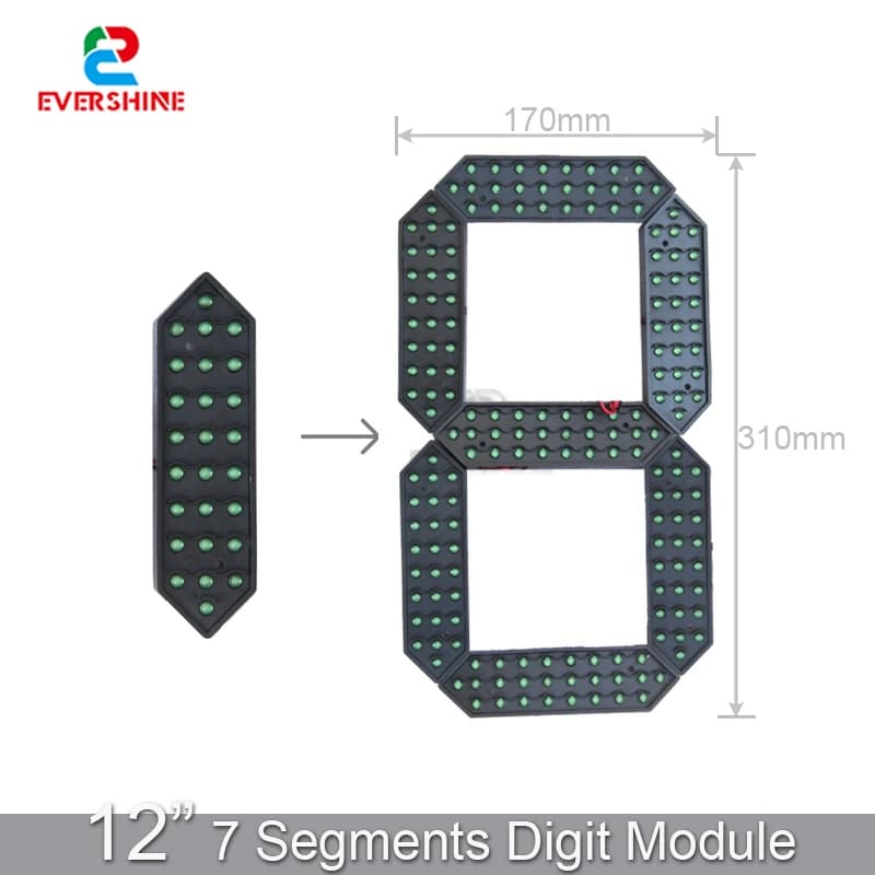 Panneau numérique d'extérieur étanche 12 pouces, 7 segments, pour Station-service LED, affichage éle