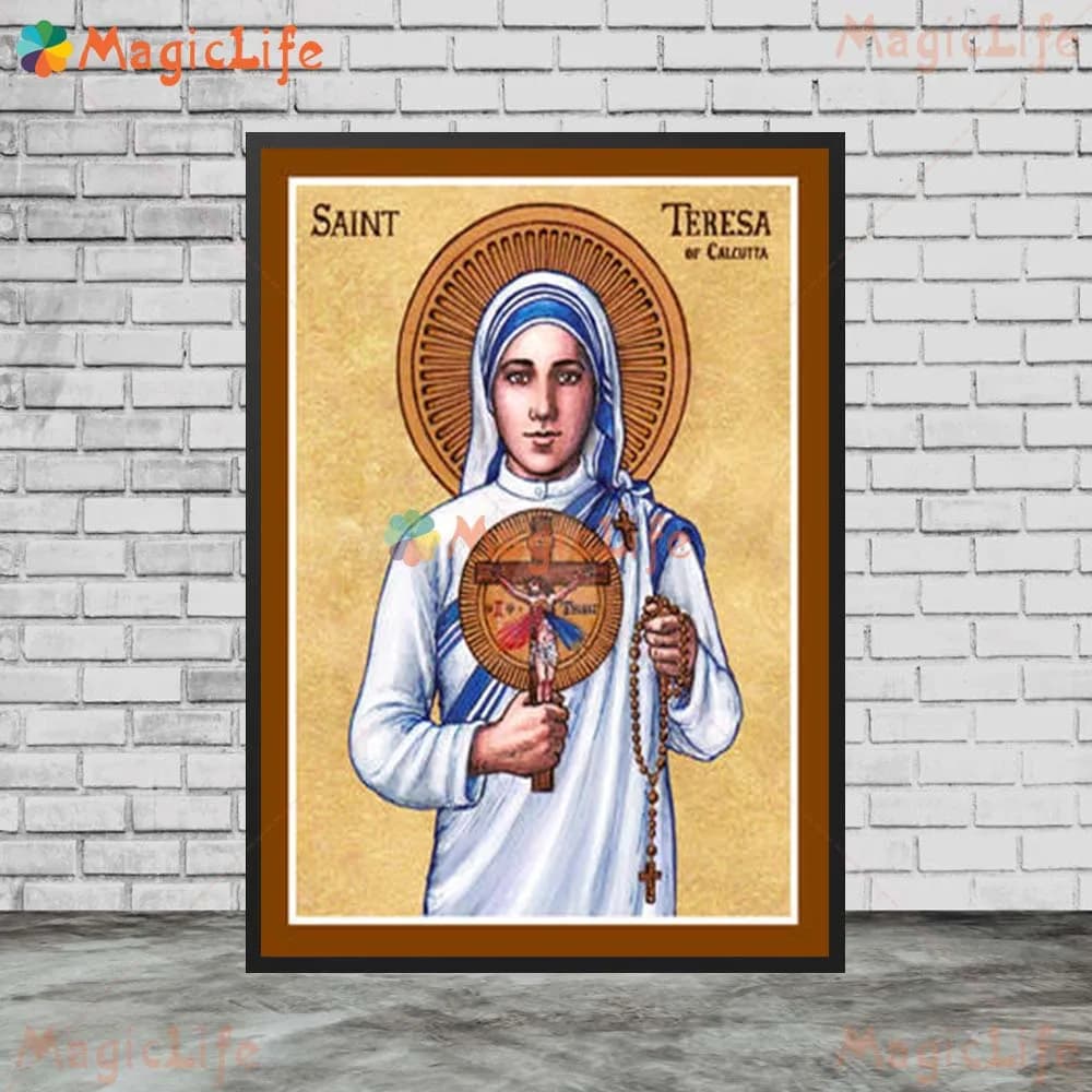 Peinture murale sur toile de la religion Sainte Anne, mère de la Vierge Marie, affiche nordique sans
