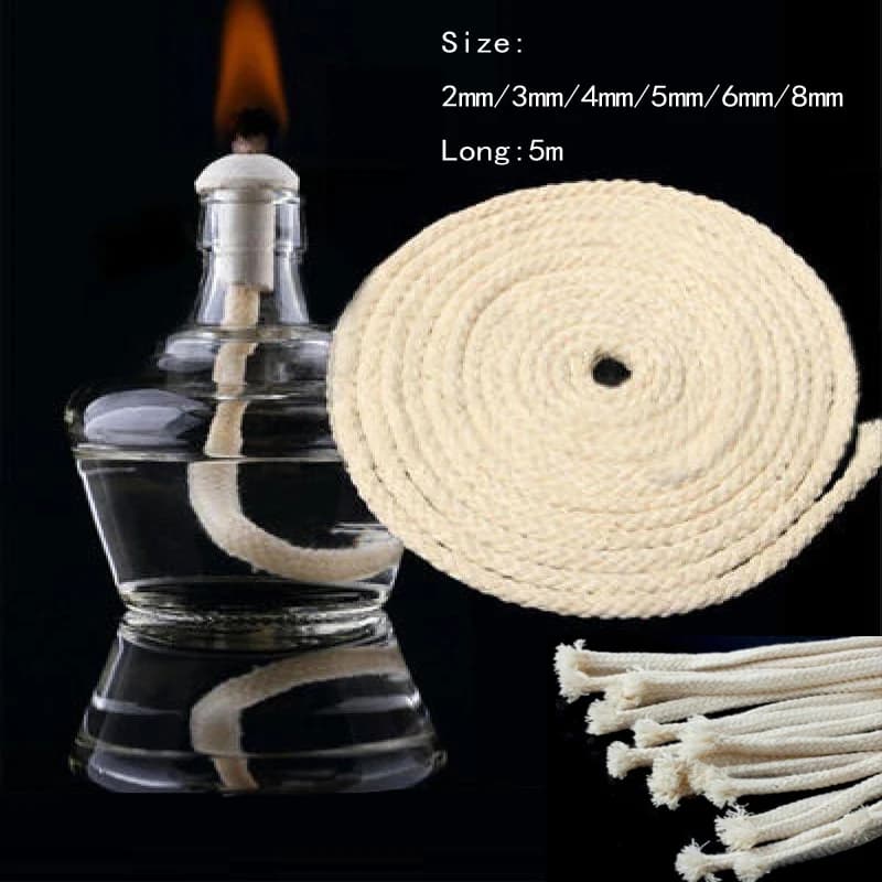 Mèche en coton pour brûleur à alcool de 3/5 m de long, mèche de lampe en coton, mèche d'huile en cot