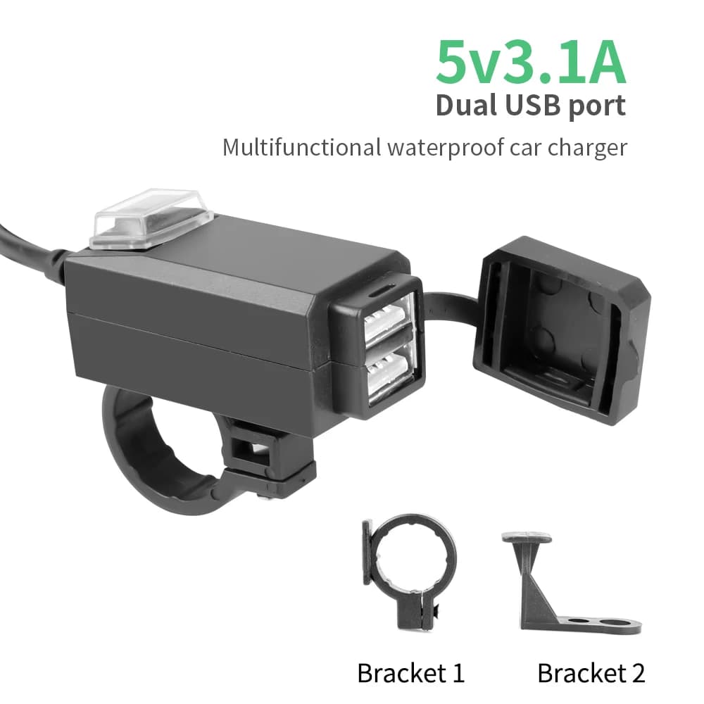 Chargeur USB pour moto QC3.0, charge rapide pour guidon, adaptateur de prise 12V étanche avec interr