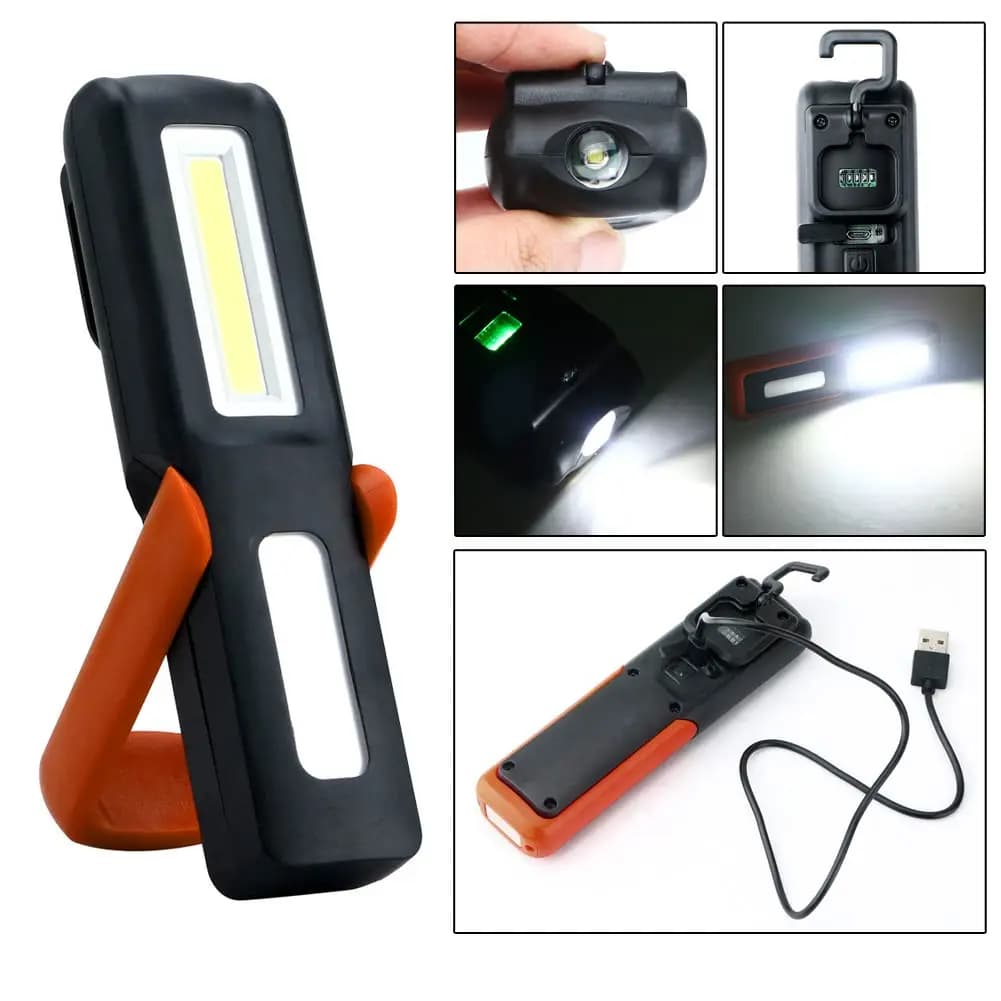 Lanternes de camping rechargeables portables, lampe de poche LED COB, lampe de travail, lampe de poc