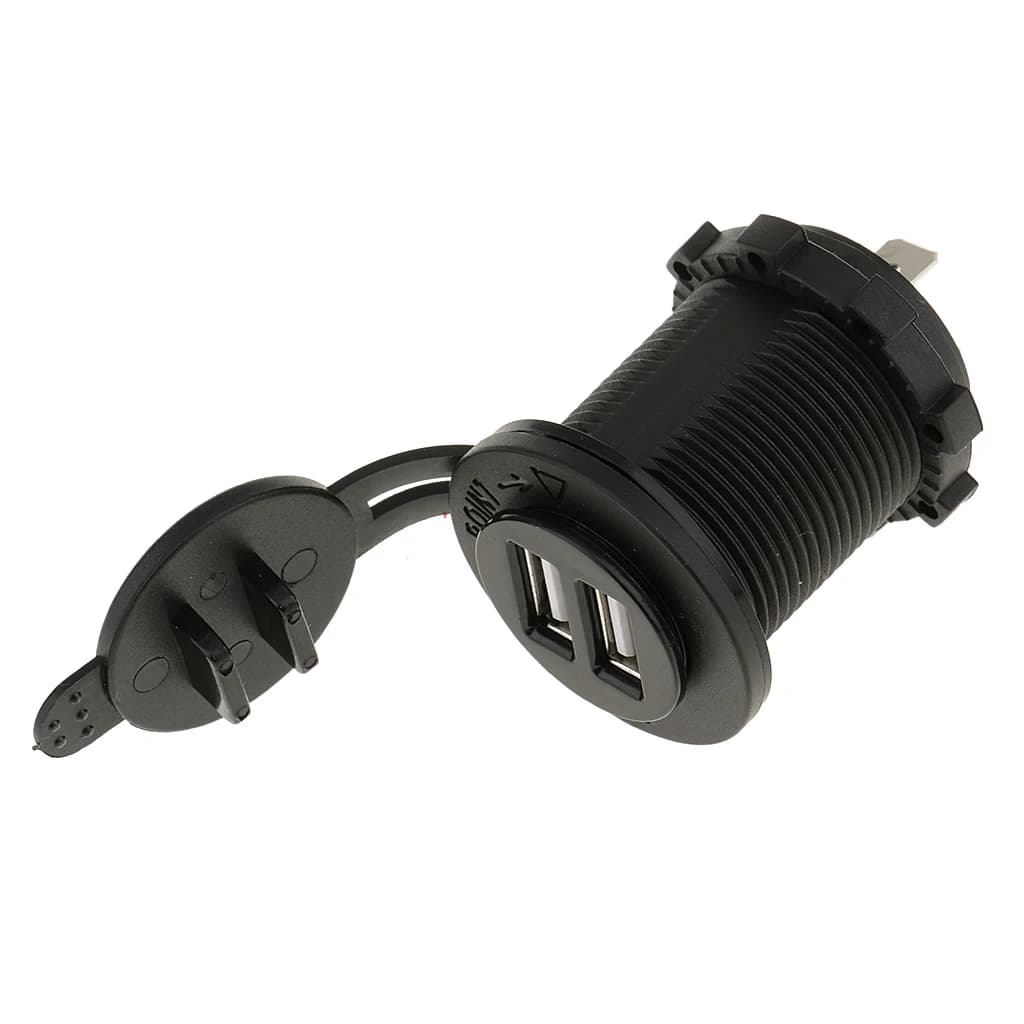 Chargeur d'alimentation étanche double USB 12V pour bateau et voiture, adaptateur à deux ports, pris