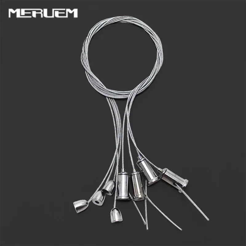 4 fils/lot, câble en acier de 1,2 m pour le levage de divers panneaux lumineux 300*300, 300*600, 300