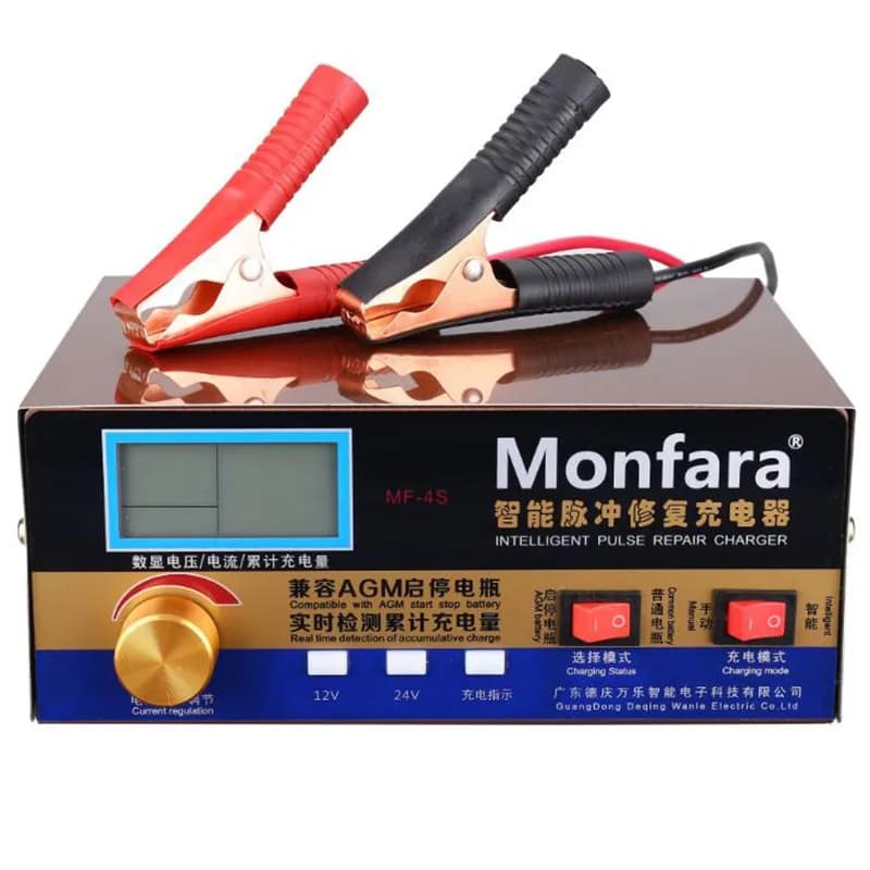 Chargeur de batterie AGM pour voiture, 400W, automatique, 12V/24V, LCD, 5 étapes, réparation d'impul