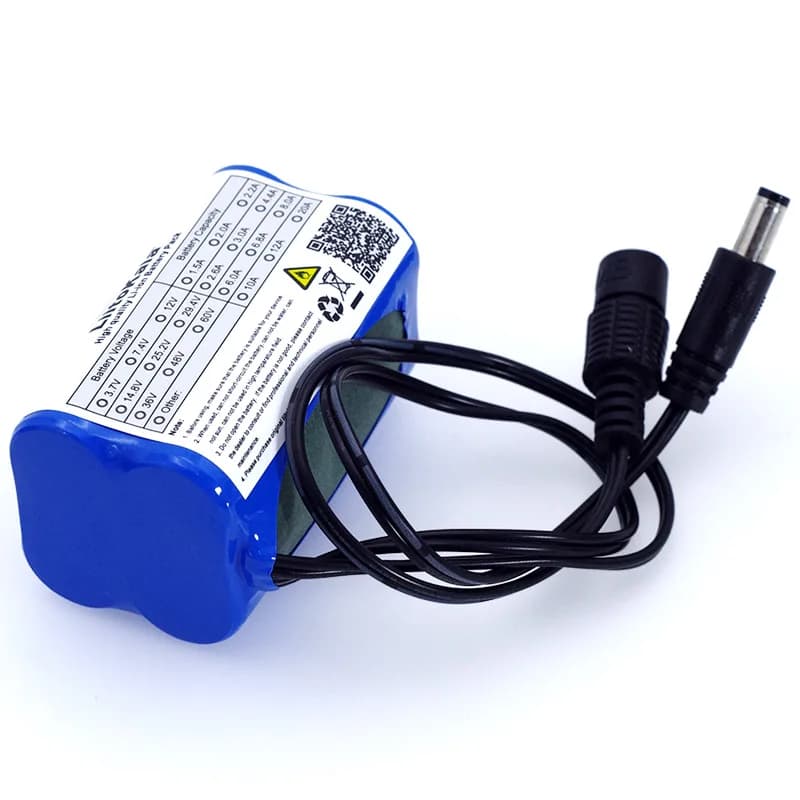Batterie Li-ion 7,4 V 5200 mAh 8,4 18650 pour éclairage de vélo, lampe frontale, pack de batteries s