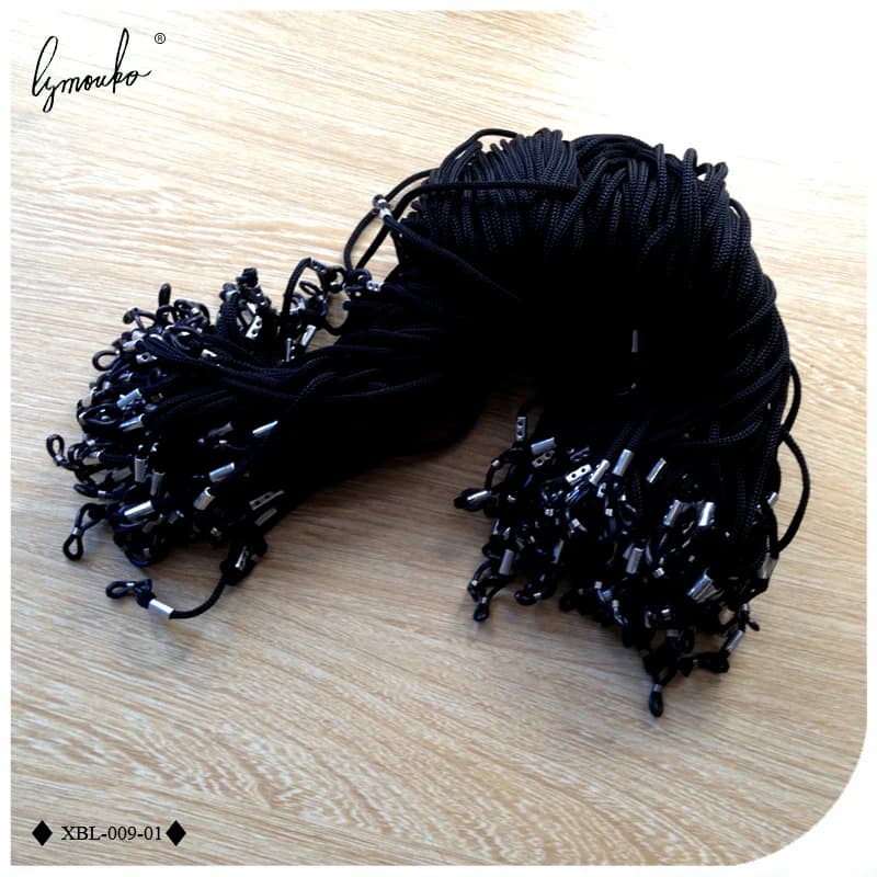 Lymouko 100 pcs/Lot couleur noire Nylon lunettes chaîne porte-cordon lunettes de soleil pour voyage 