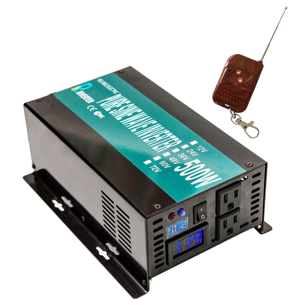 Onduleur de panneau solaire à onde sinusoïdale pure, convertisseur CC à CA, alimentation, 24V, 220V,