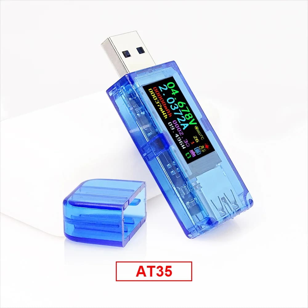 RD AT35 Voltmètre Ampèremètre Multimètre USB 3.0 à 5 chiffres avec écran LCD couleur, Testeur de ten
