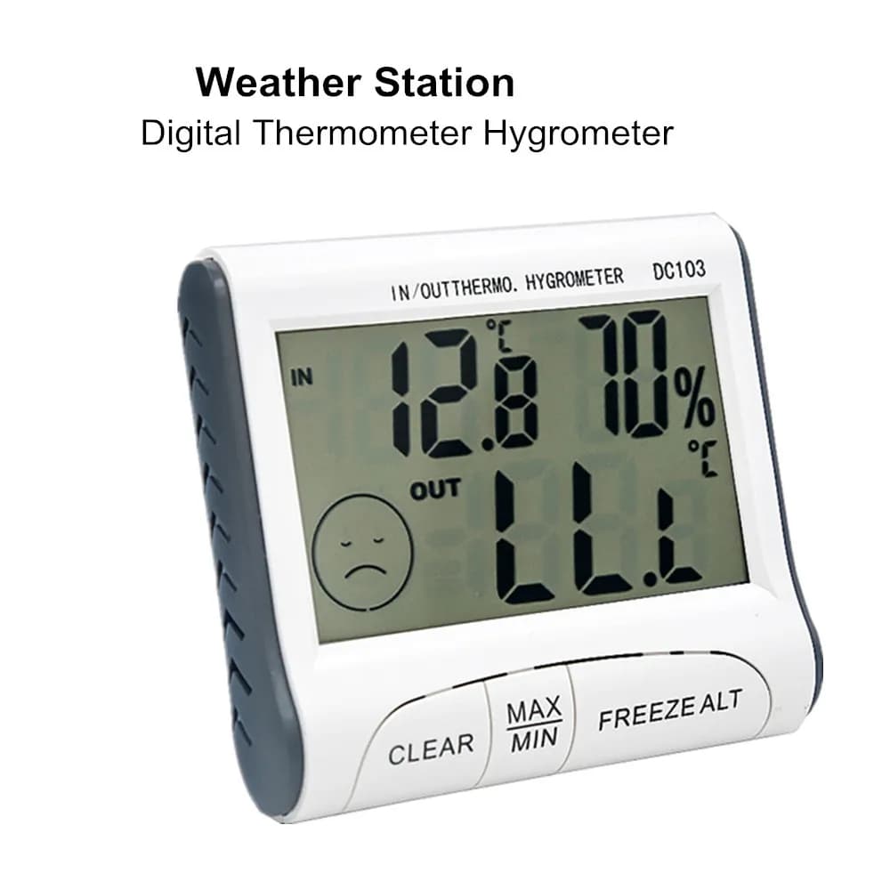 Therye.com-Station météo numérique, hygromètre DC103, compteur de température et d'humidité, LCD, in
