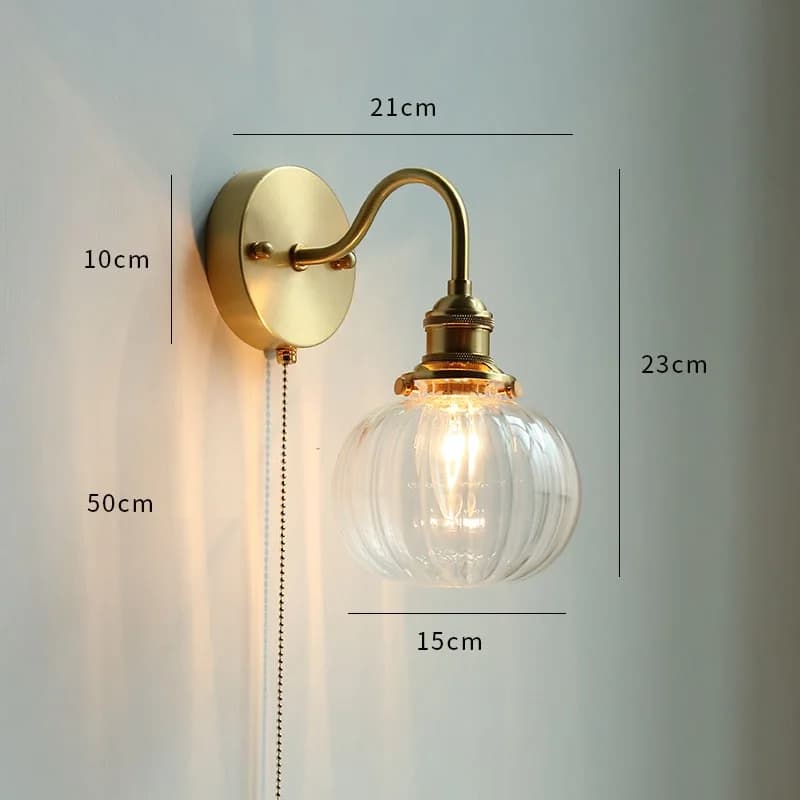 IWHD nordique LED salle de bain miroir luminaire tirer chaîne interrupteur éclairage domestique cuiv