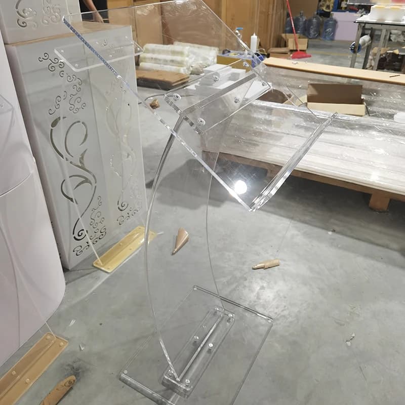 Podium de chaire en plexiglas acrylique transparent, pour pupitre d'église scolaire, décoration de f