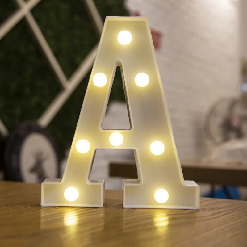 Lampes LED en forme de lettres de l'alphabet, lampe lumineuse en forme de chiffres, lumière de nuit 