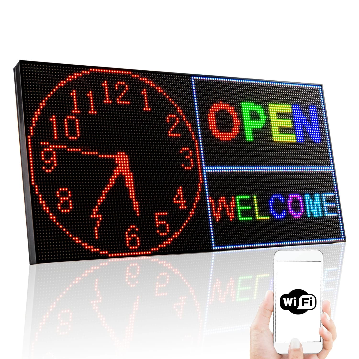 Panneau d'affichage LED P3 RVB, panneau d'affichage de bureau, panneaux de message programmables, Wi