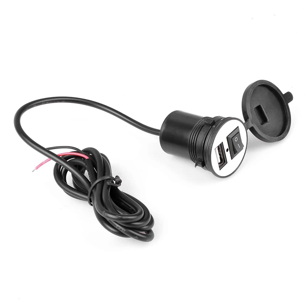 Chargeur Usb universel pour guidon de moto, bricolage, avec interrupteur, batterie externe de voitur