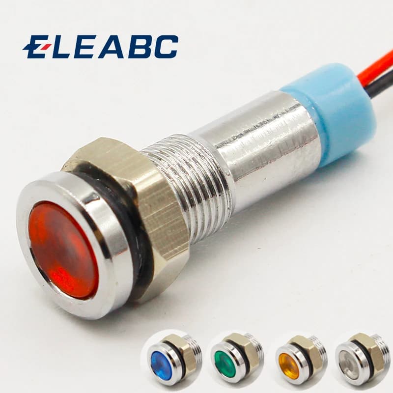 Voyant LED, lampe de signalisation, 6V, 12V, 24V, 220V, 6mm