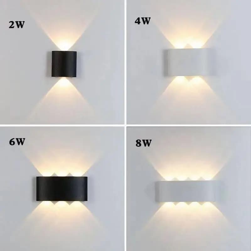 Mur LED lampe Led en aluminium extérieur intérieur Ip65 haut vers le bas blanc noir moderne pour mai