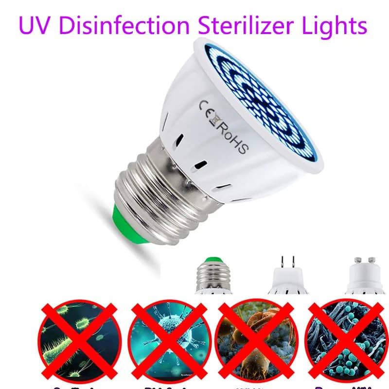Lampe germicide GU10 UV désinfection stérilisateur lumières AC 220V lampe à l'ozone E27 MR16 lampe u