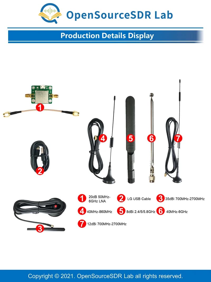 Accessoires Antennes pour HackRF (non incluses HackRF)