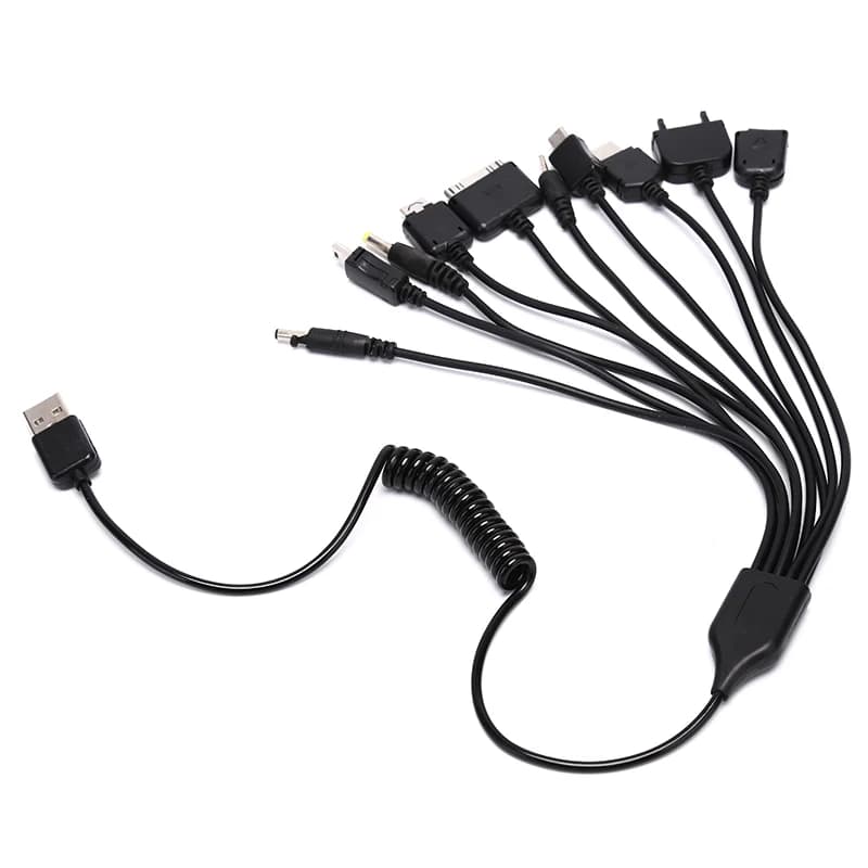 Chargeur universel 10 en 1 pour téléphone portable, multifonction, jeu, câble de chargement USB