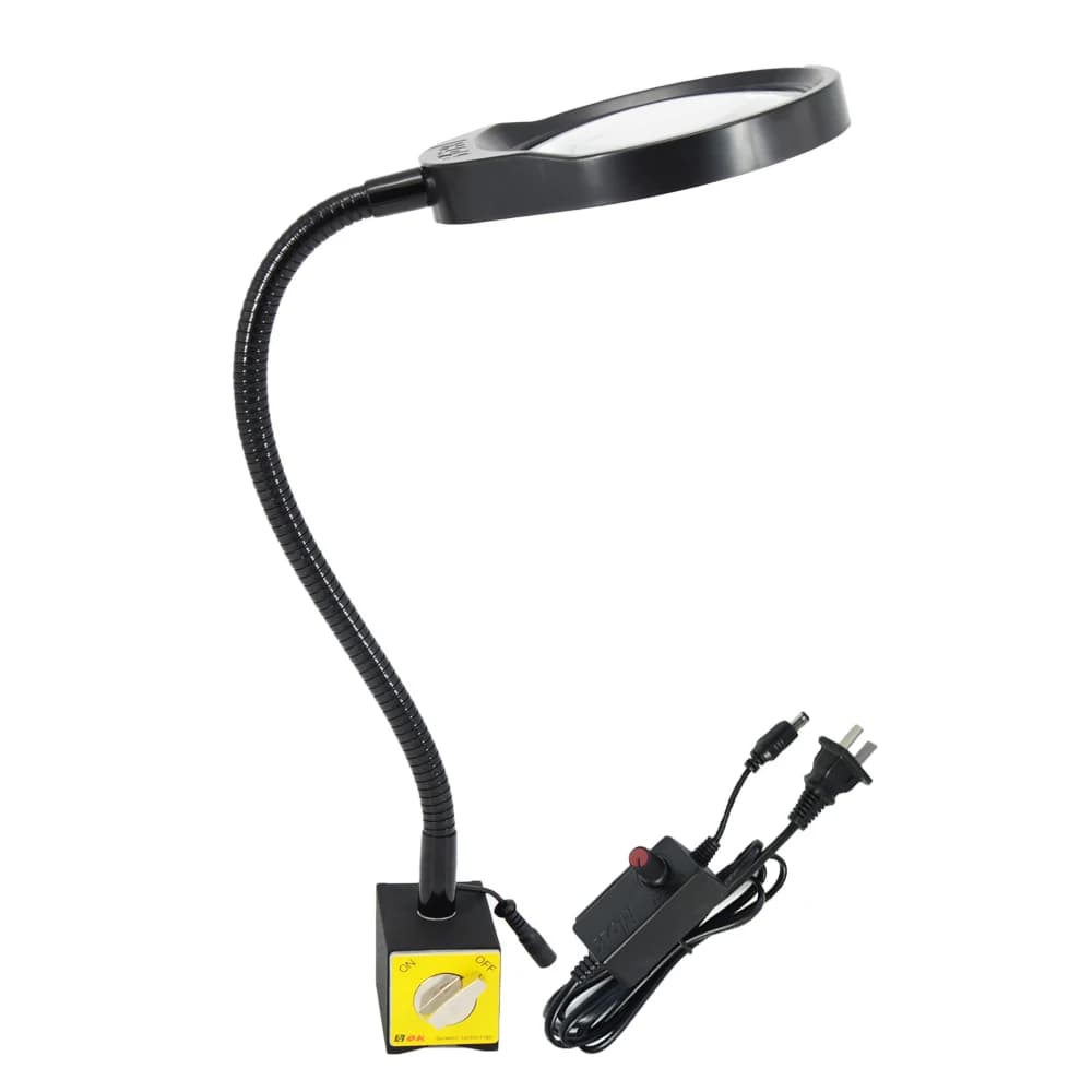 Lampe loupe magnétique 3X 5X 8X 10X avec support de Base magnétique, loupe d'objectif 5 pouces, lumi