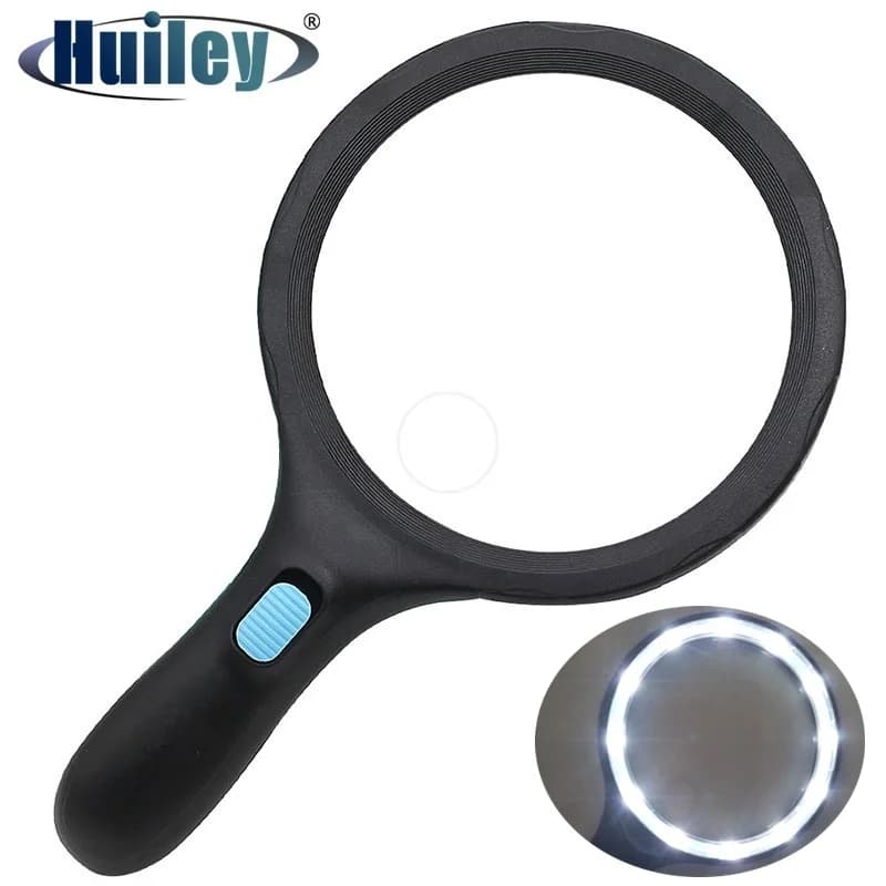 Loupe de lecture éclairée à main, grande lentille de 138mm, loupe 1.8x 5x, loupe pour aides à la bas