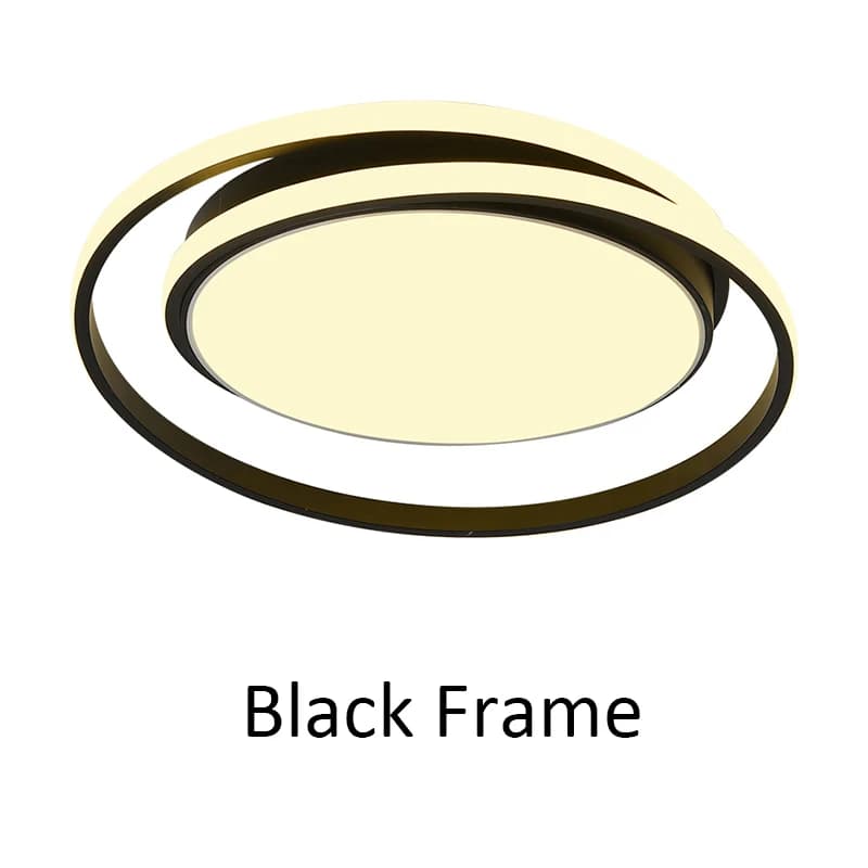 KAGU moderne rond LED lustre salon chambre cuisine lampe salle d'étude noir or plafonnier décoration