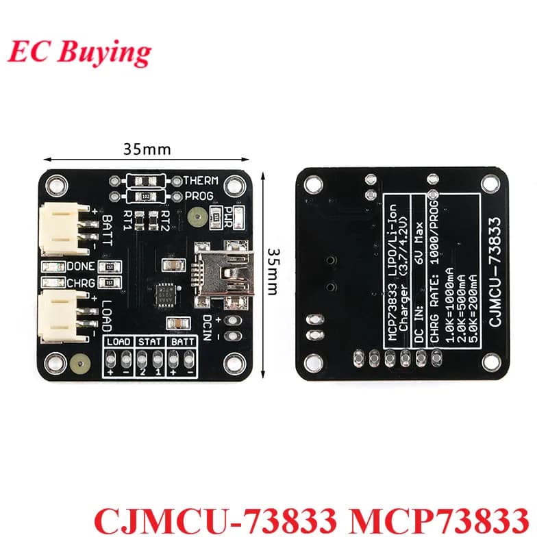 CJMCU-73833 MCP73833 Carte contrôleur de gestion de charge linéaire Chargeur au lithium polymère Bat