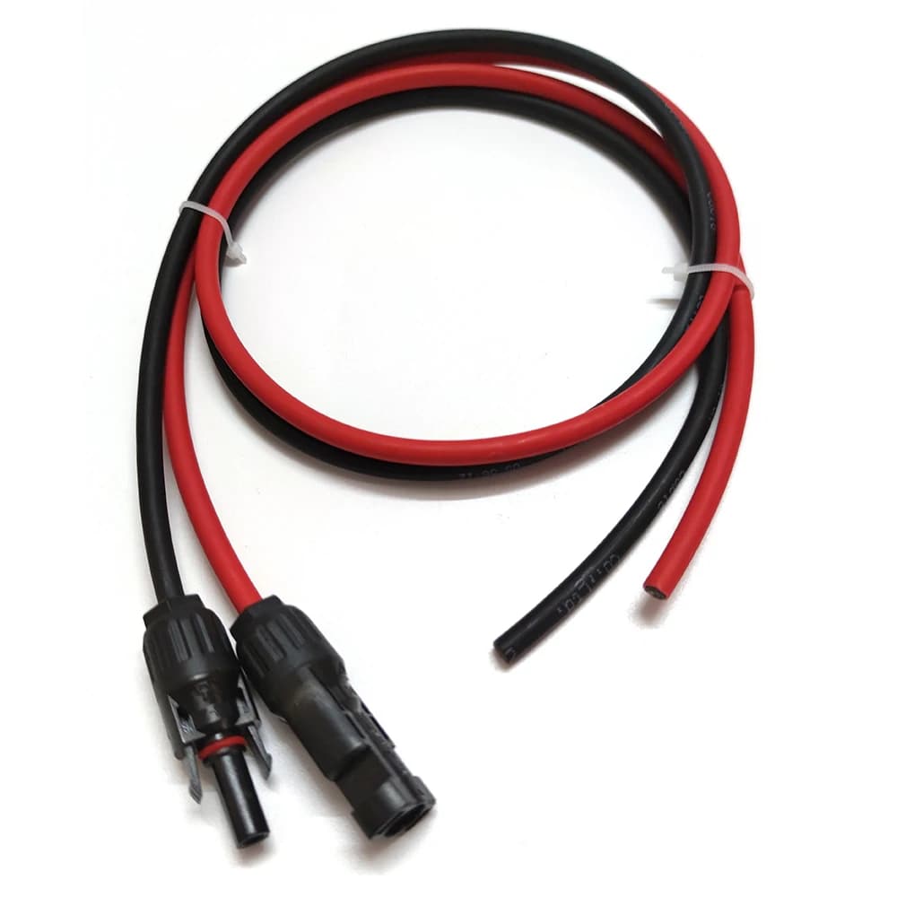Câble d'extension de panneau solaire 6/4/2.5/1.5mm2 10/12/14/16AWG, fil de cuivre noir et rouge avec